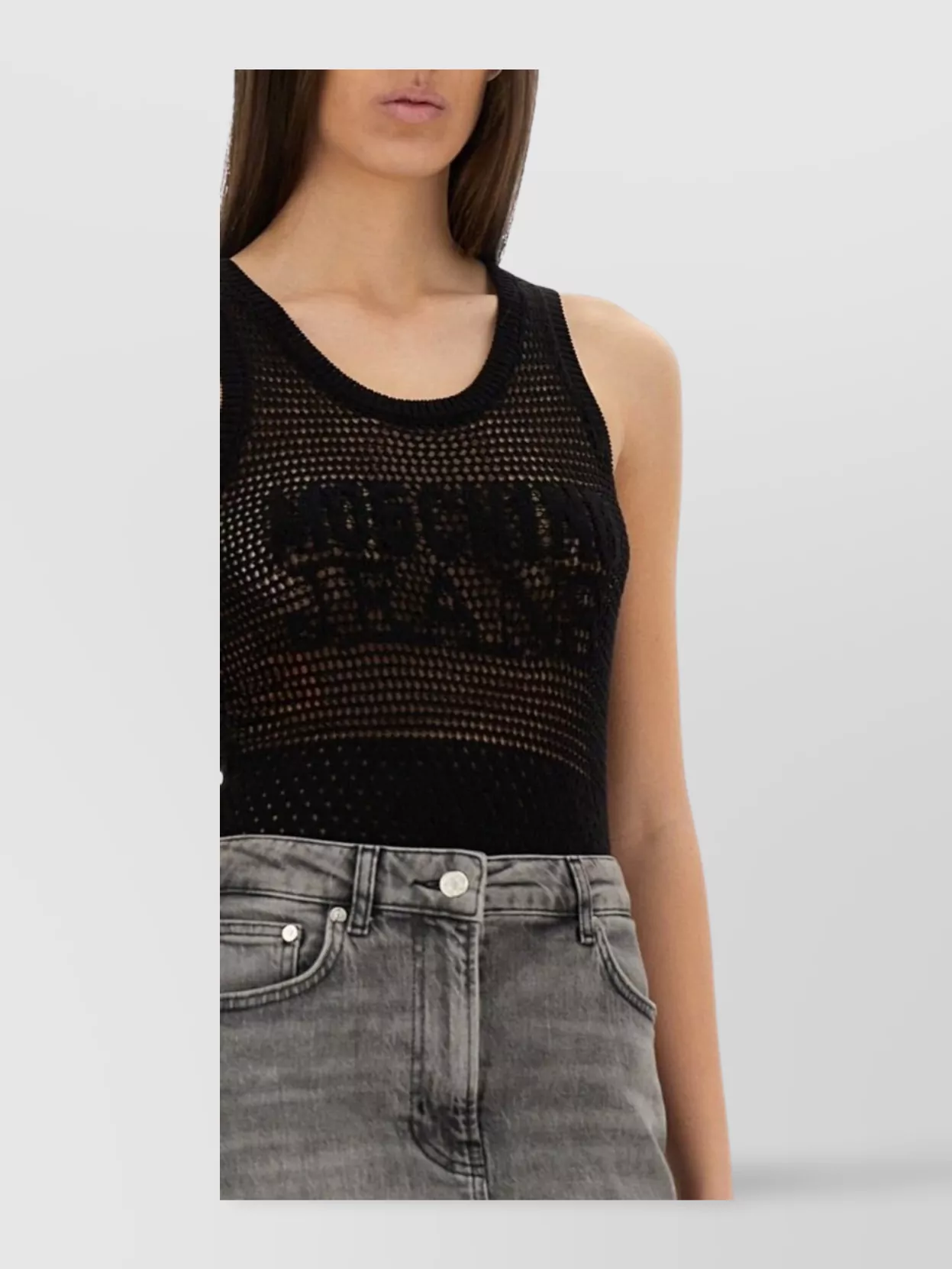 Moschino Logo Mesh Sleeveless Top