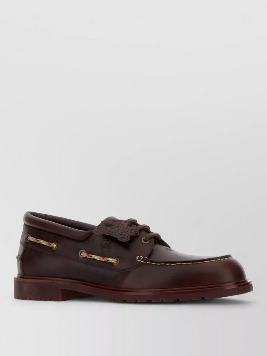 Burberry leather boat shoes