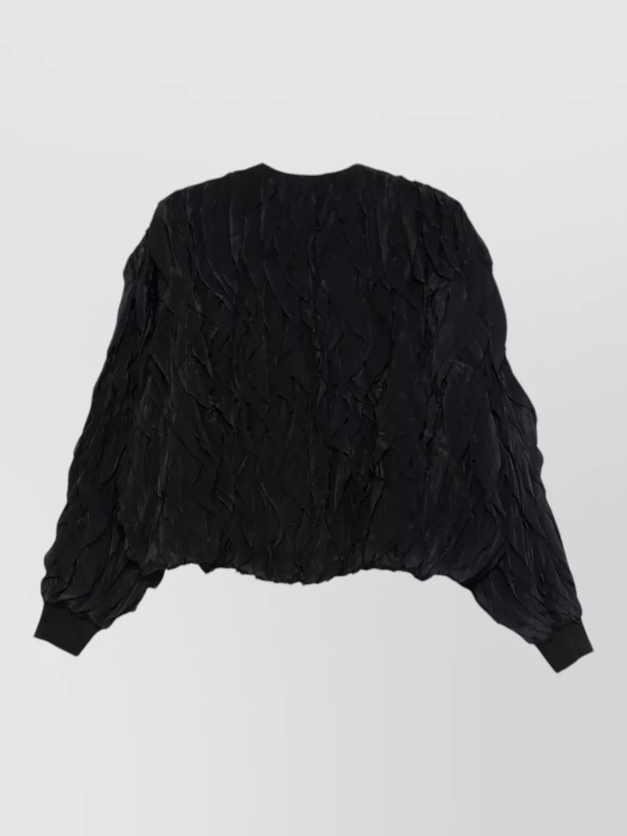 Alysi Ruffled Bomber Jacket