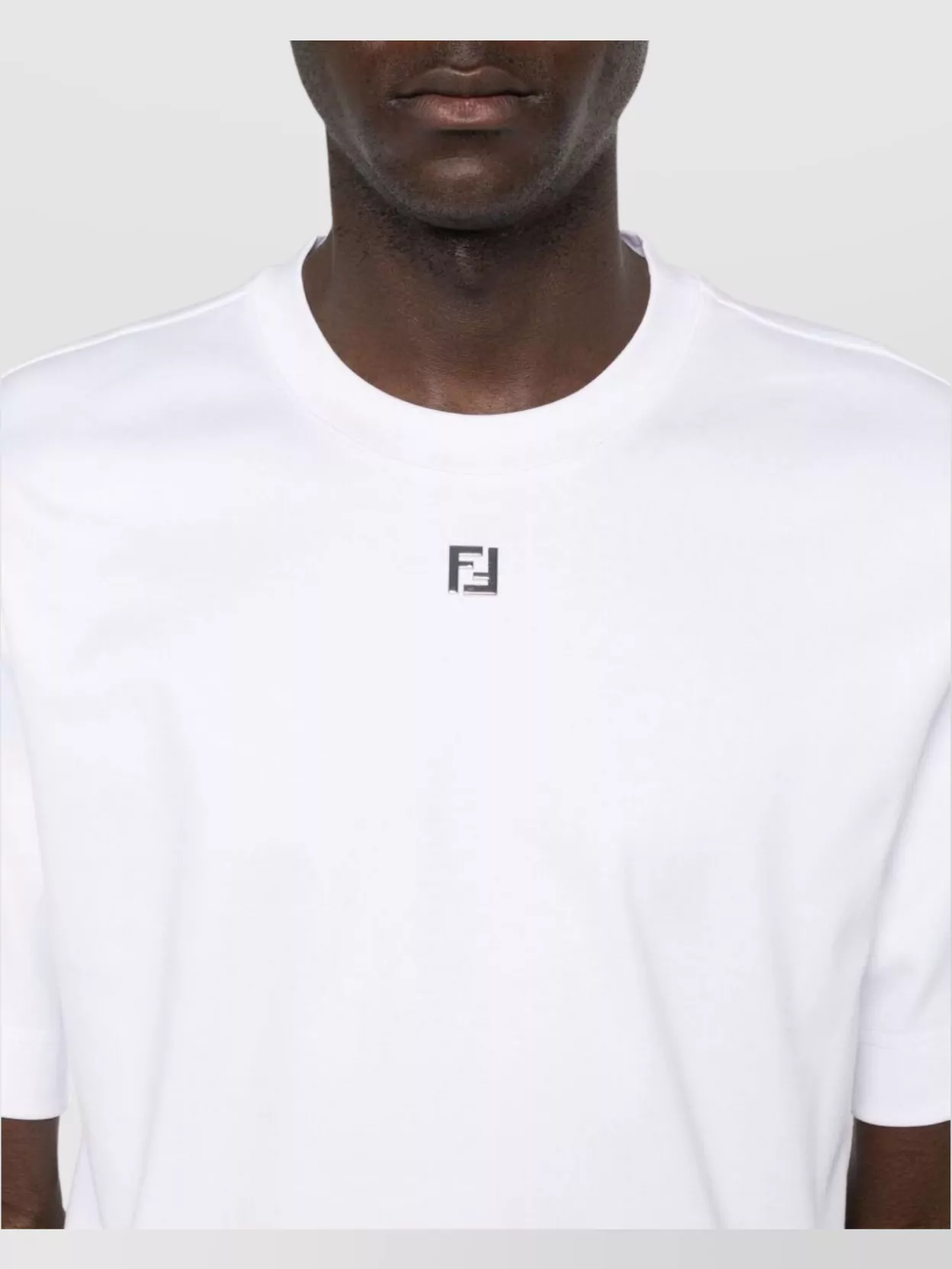 Fendi Crew Neck Jersey Texture Straight Hem