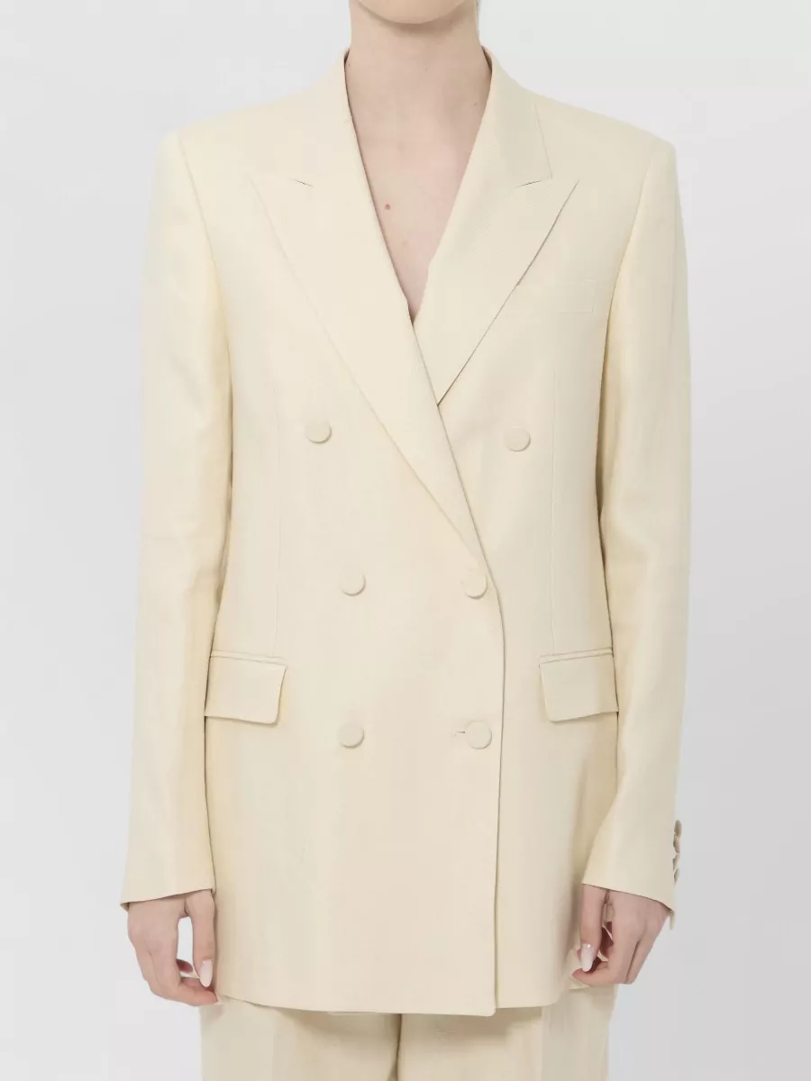 Tagliatore linen double-breasted jacket