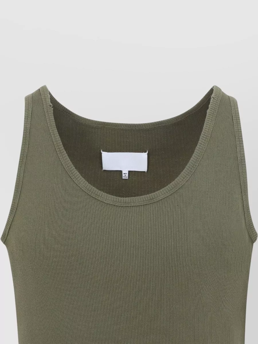 Maison Margiela Ribbed Asymmetric Cotton Tank Top