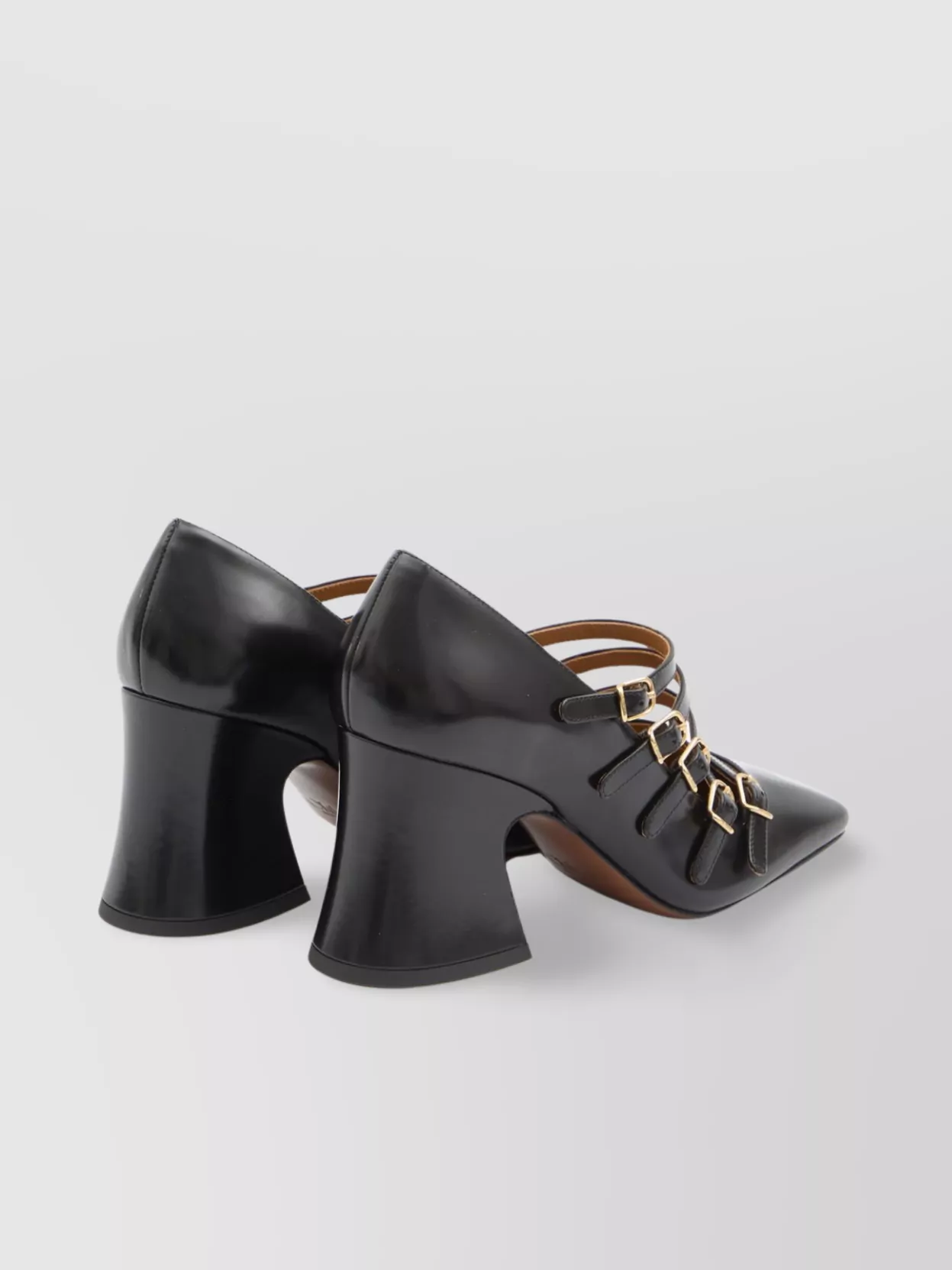 Chloé Janis Buckle Strap Pumps In Black