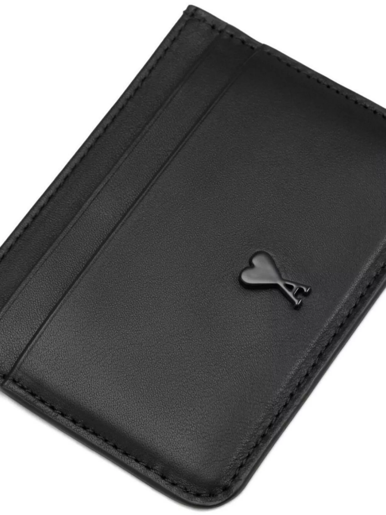 Ami Alexandre Mattiussi Compact Grain Leather Accessories In Black