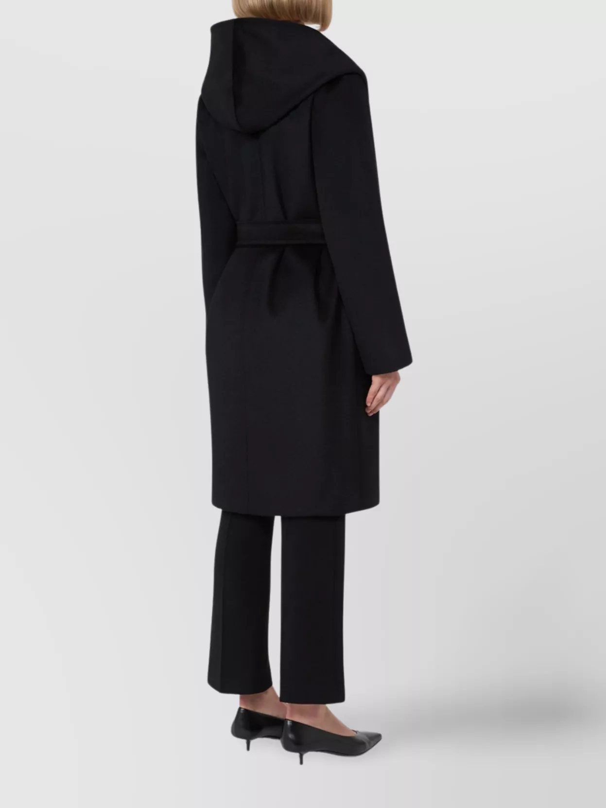 S Max Mara Coat Wool Wraparound Belted Waist