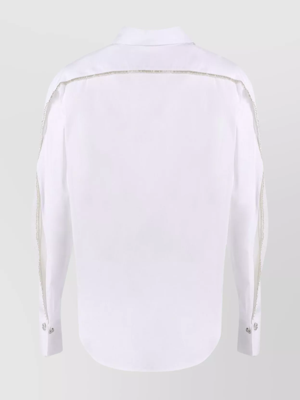Genny Embroidered Shirt With Slit Sleeves And Rhinestone Buttons