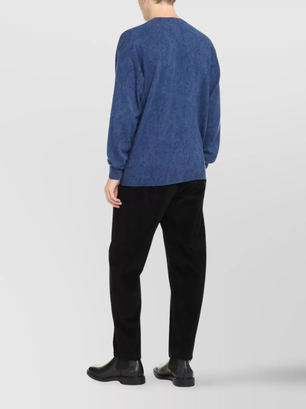 Etro Crew-Neck Wool Sweater Featuring Paisley Motif