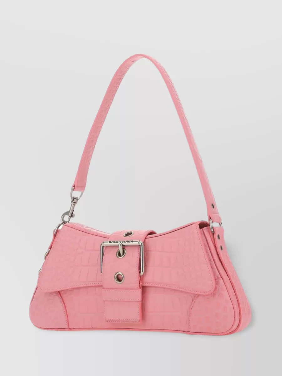 Shop Balenciaga Lindsay M Leather Shoulder Bag In Pink