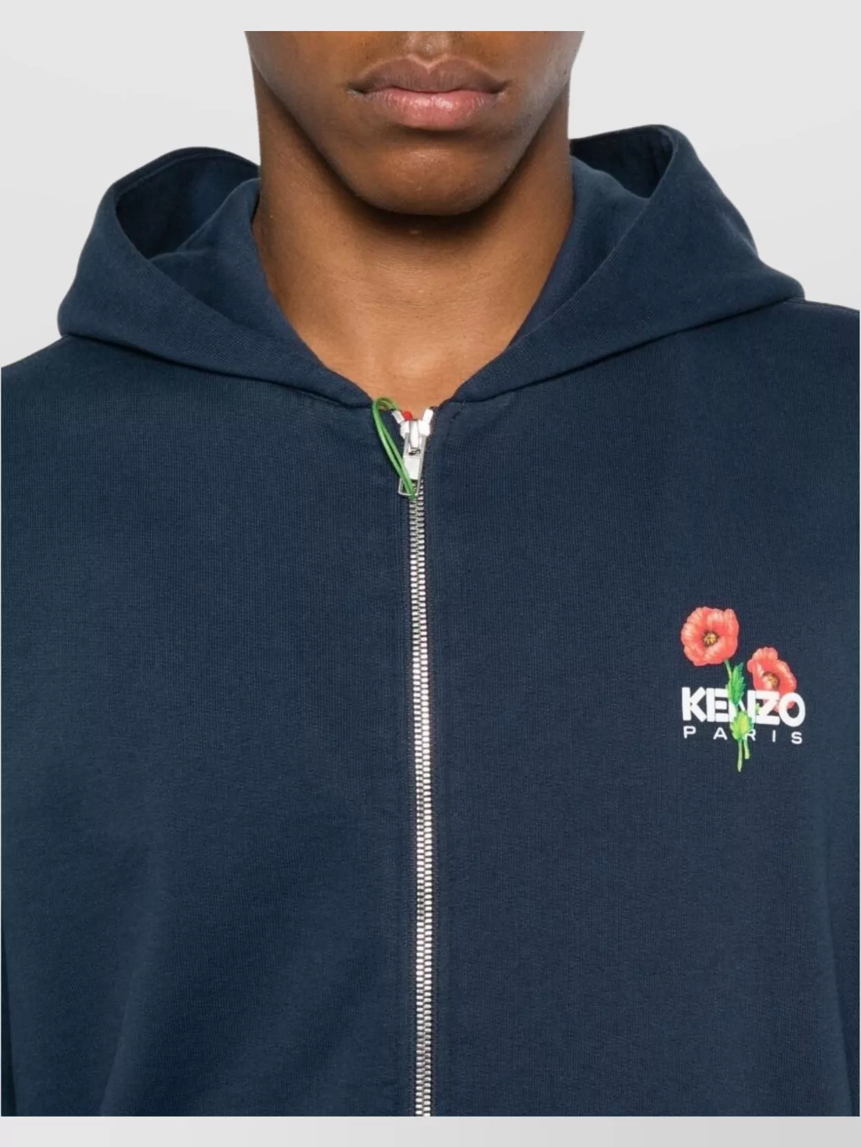 Kenzo Crewneck Sweater With Floral Motif And Hood