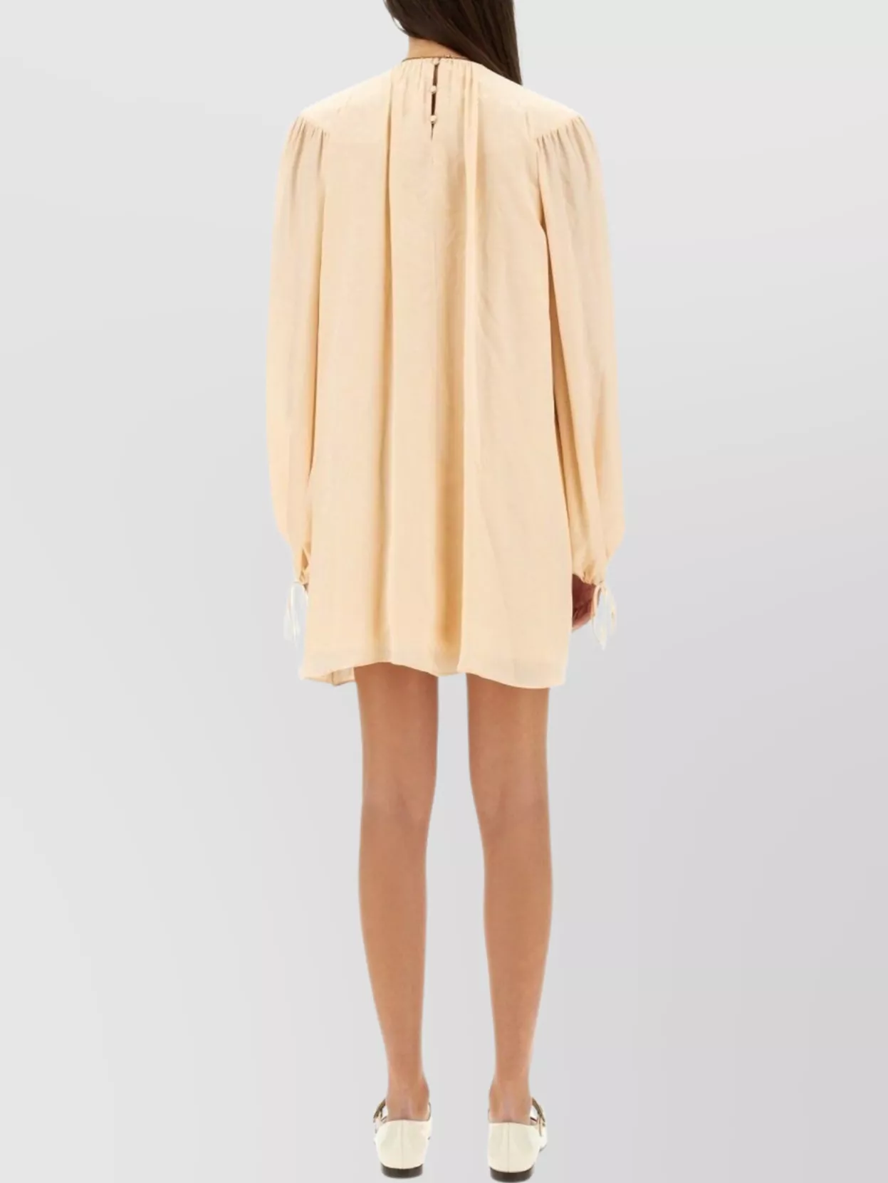 Chloé Mini Dress With Shirred Design And Sleeves