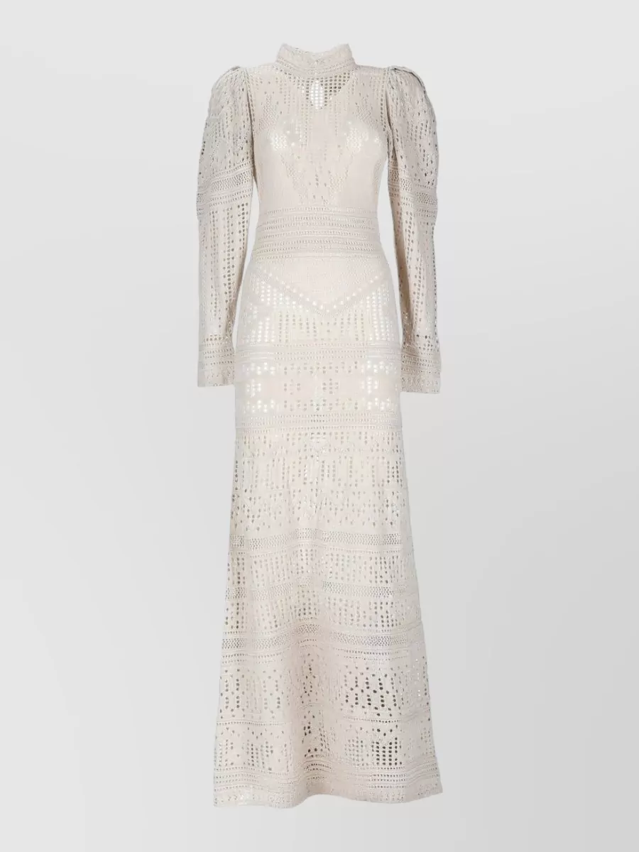 Isabel Marant crochet turtleneck long-sleeve maxi dress