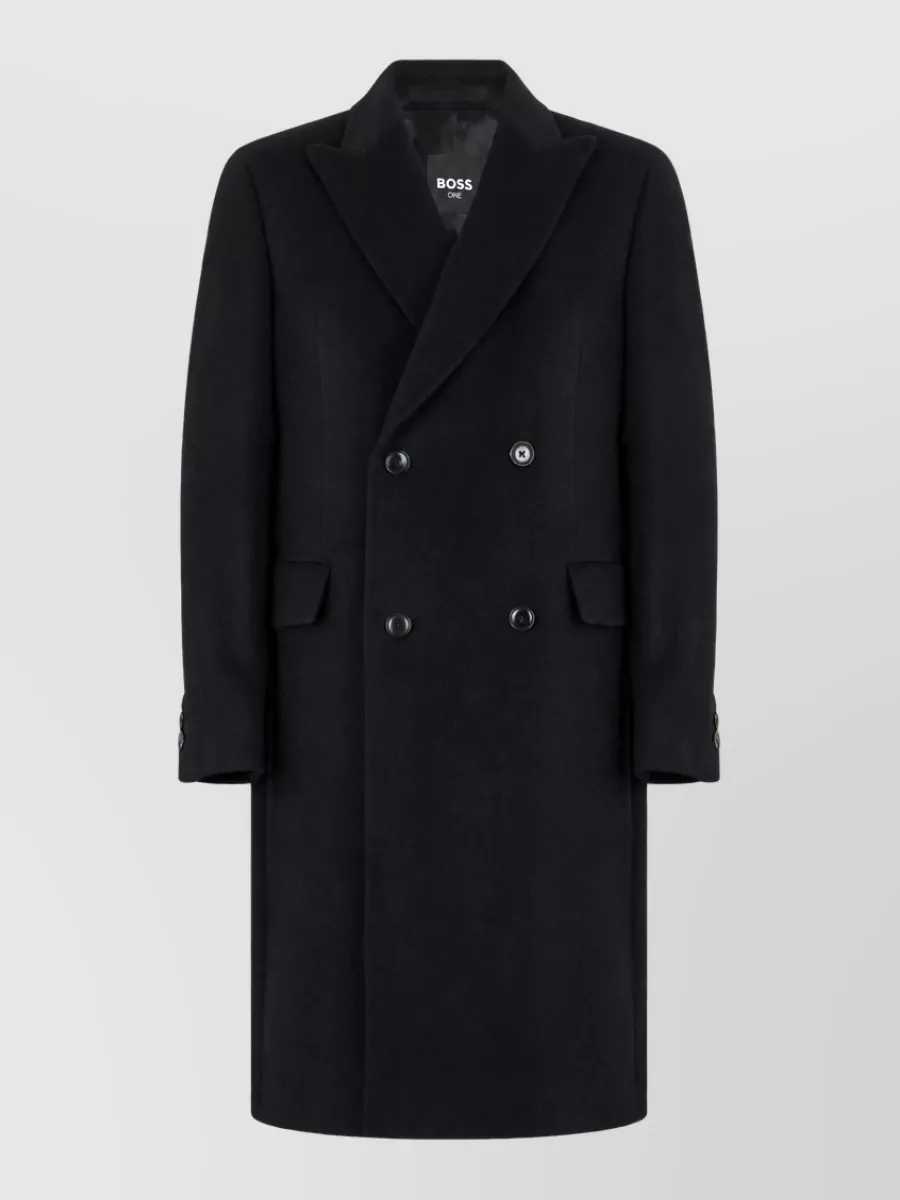 Boss Alpaca Wool Double-Breasted Coat