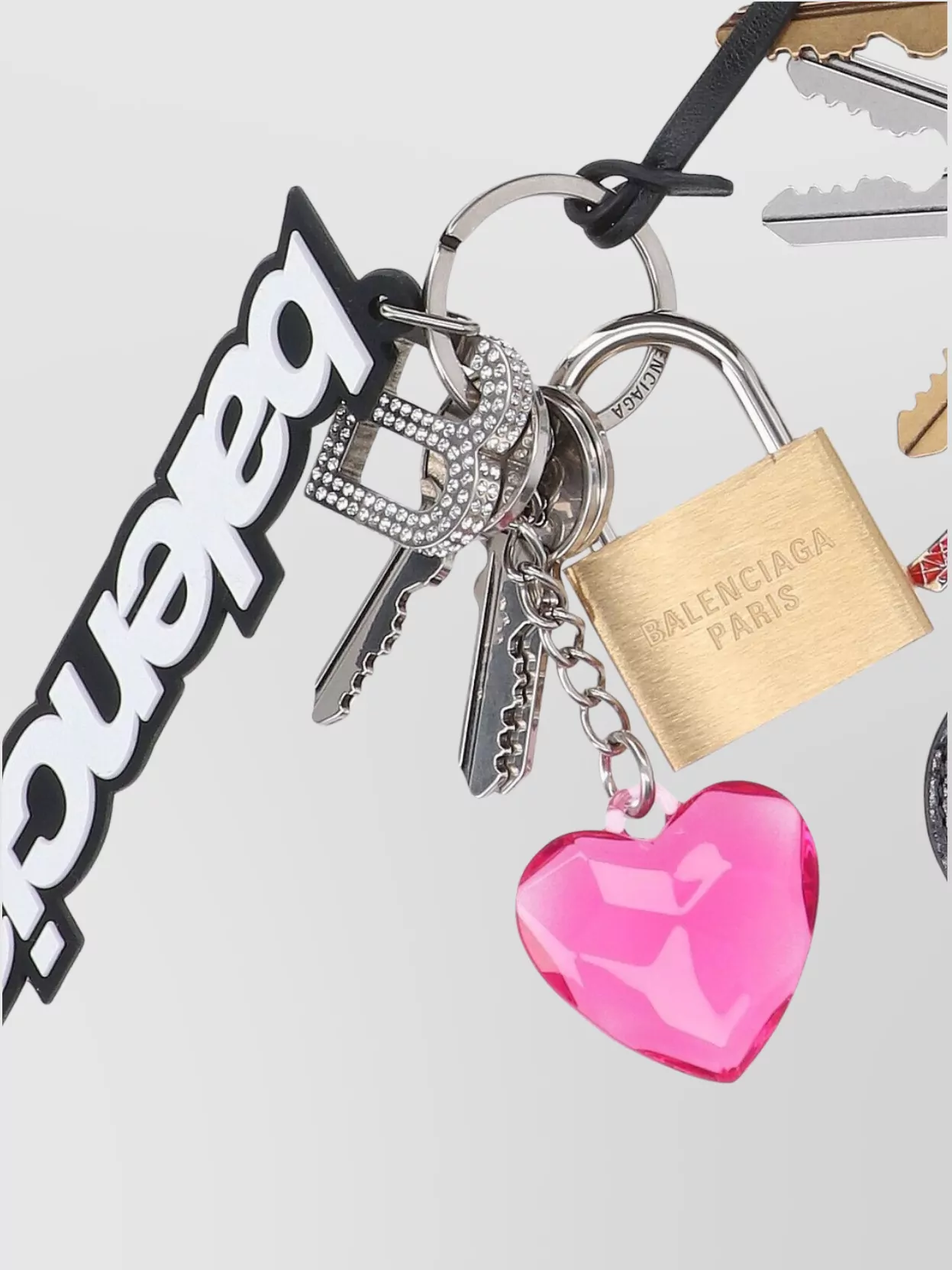Balenciaga Heart Padlock Eiffel Tower Key Holders