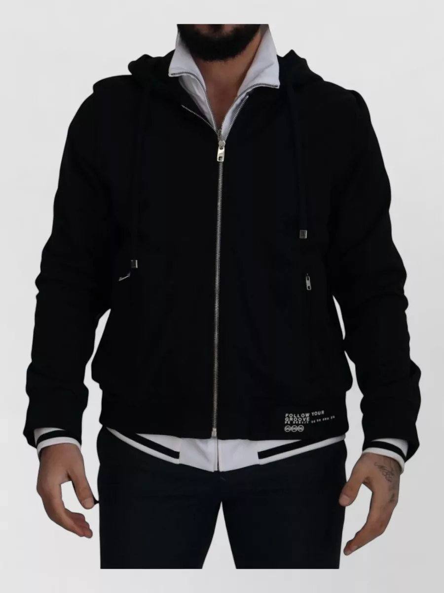Dolce&Gabbana Polyester hooded zip-up jacket