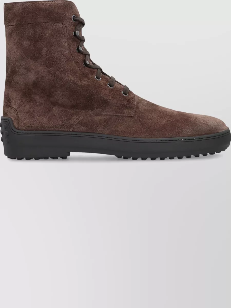 Tod's Suede Lace-Up Ankle Boots