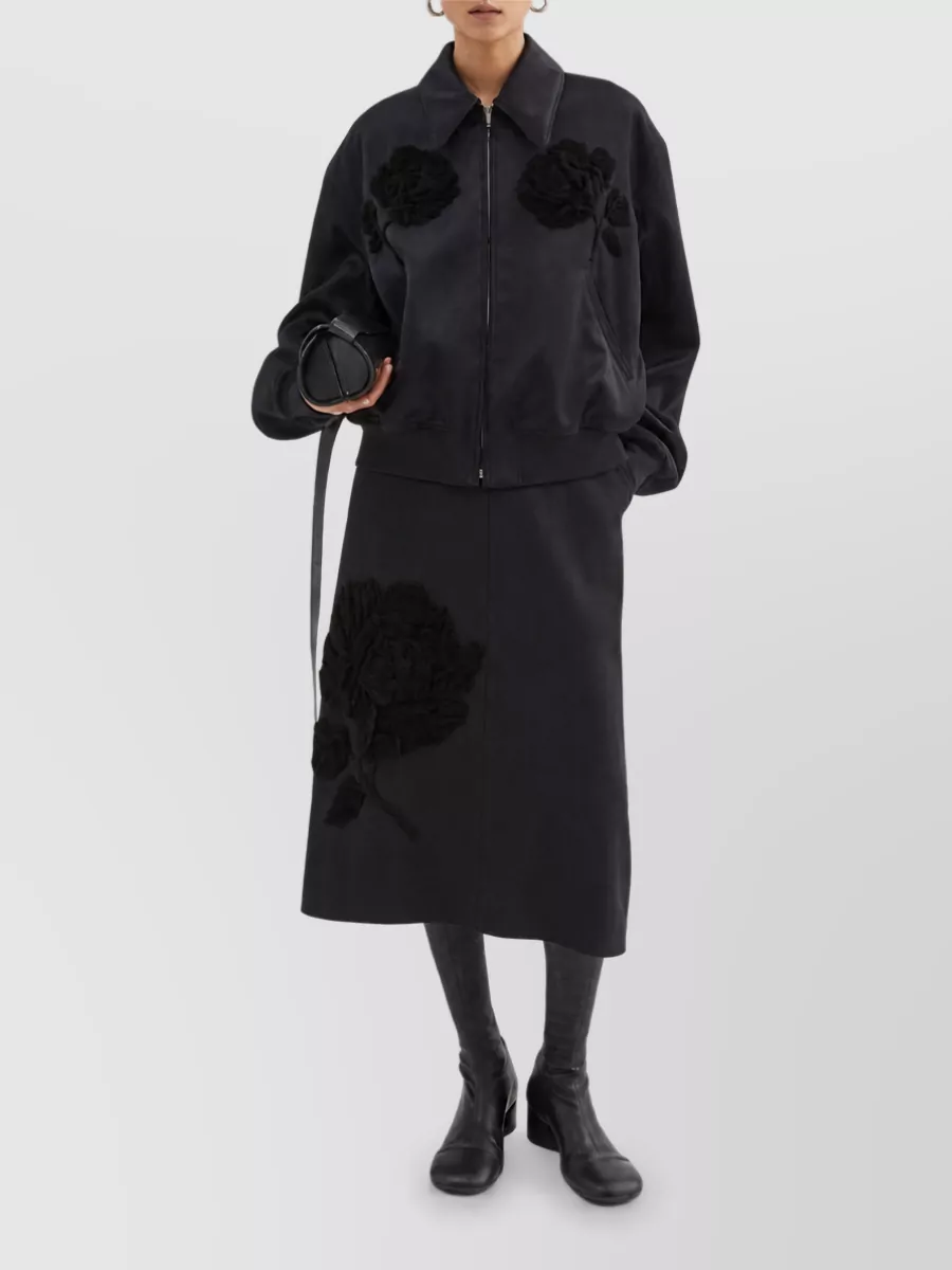 Jil Sander leather bomber jacket