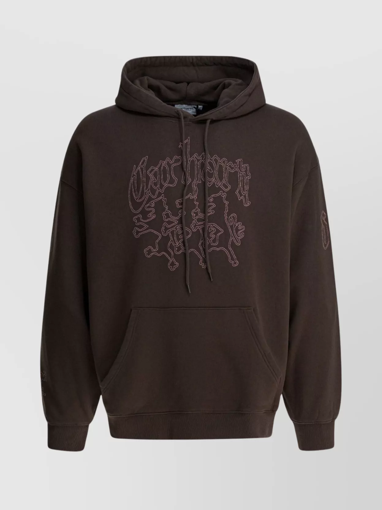 Carhartt Hooded Sweatshirt With Graphic Print And Pocket In Brown