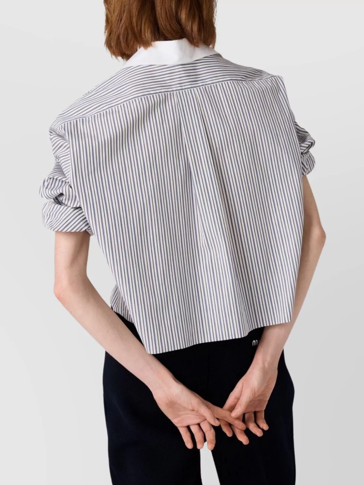 Miu Miu Striped Shirt With Collared Neck And Long Sleeves