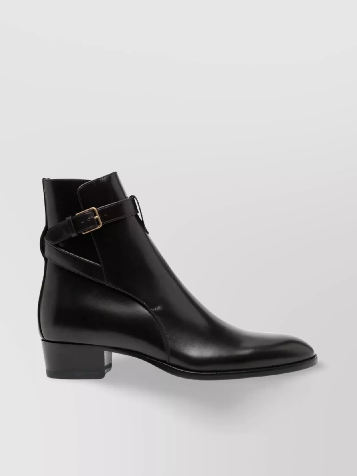 Shop Saint Laurent Jodphur Boots With Stacked Heel And Buckle Detail