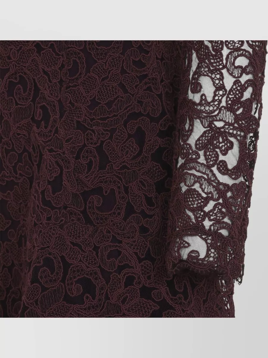 Ermanno Scervino Floral Lace Long-Sleeve Mini Dress