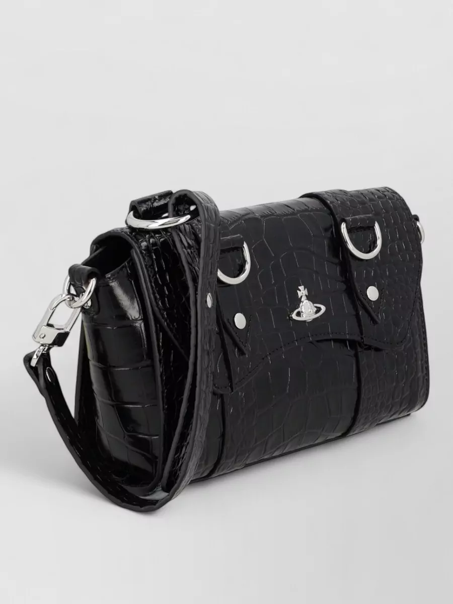 Vivienne Westwood Kimmy Crossbody Bag Crocodile Texture Hardware