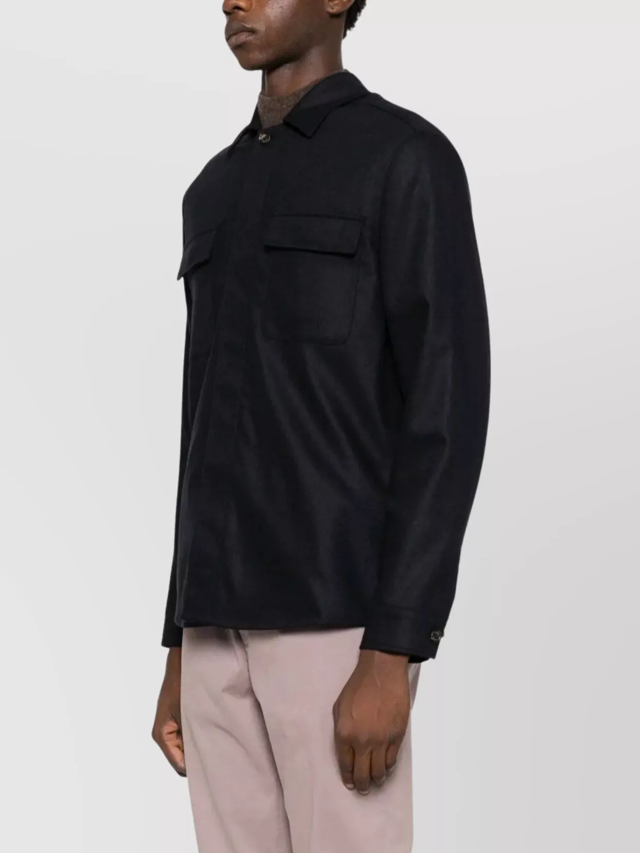 Eleventy Long Sleeve Shirt Jacket With Chest Pockets