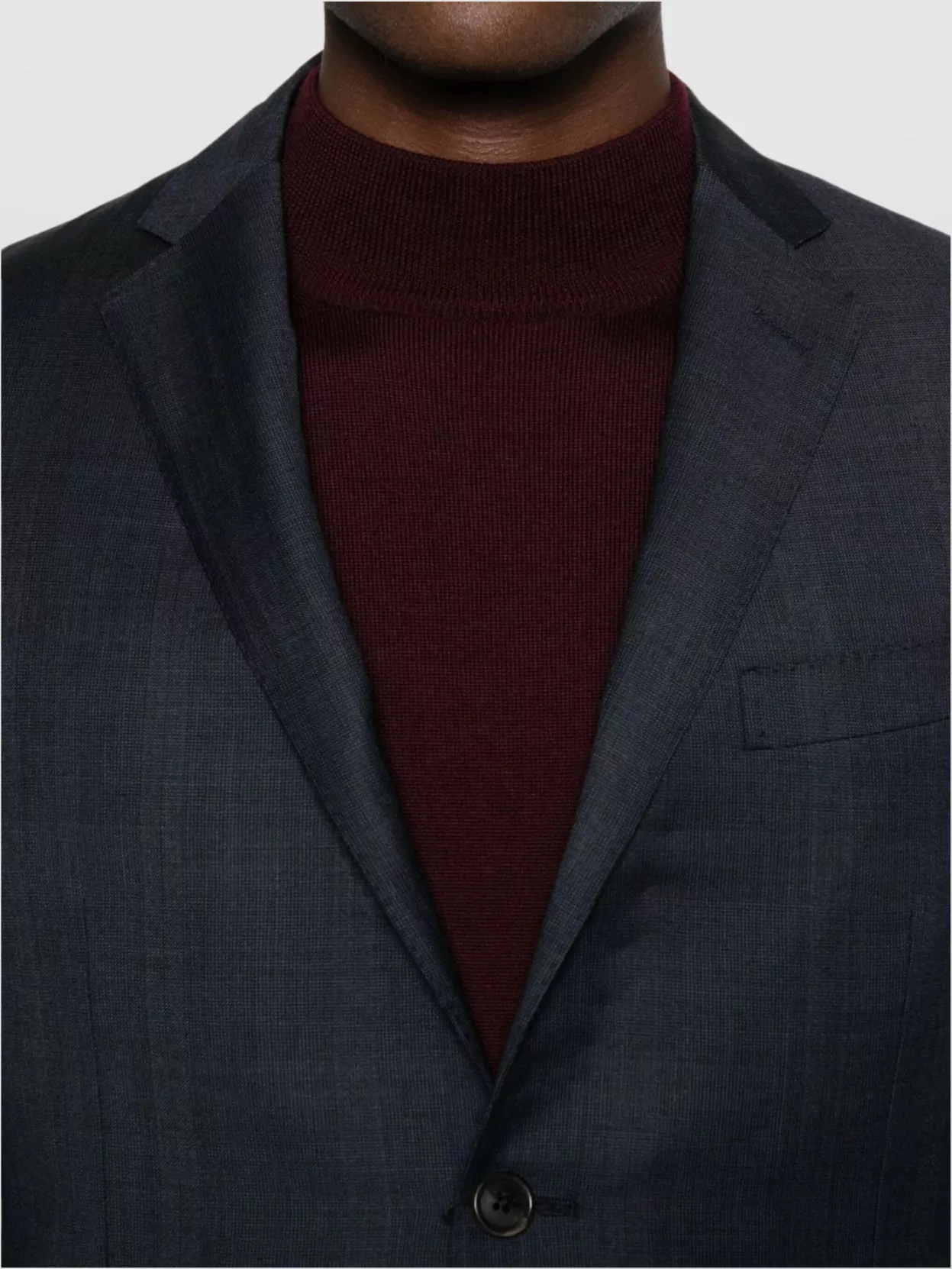 Tagliatore Long Sleeve Turtleneck Sweater With Ribbed Collar