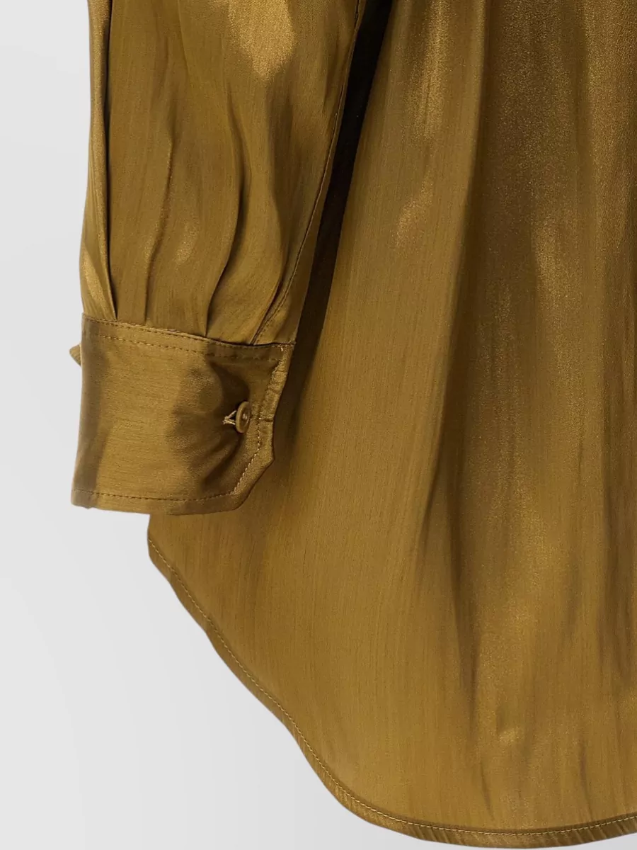 Nude Satin Asymmetric Shirt