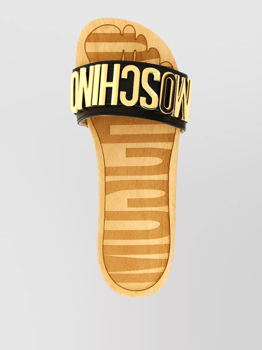 Moschino Leather Clog Sandals