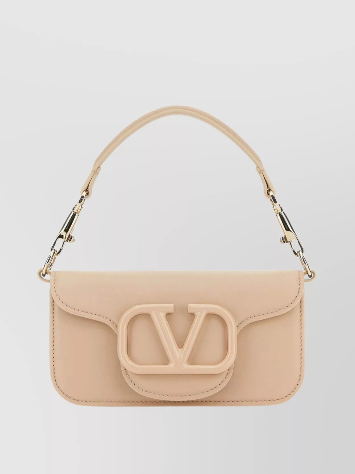 Valentino Garavani Small Locò Leather Handbag With Chain Strap And Round Handle