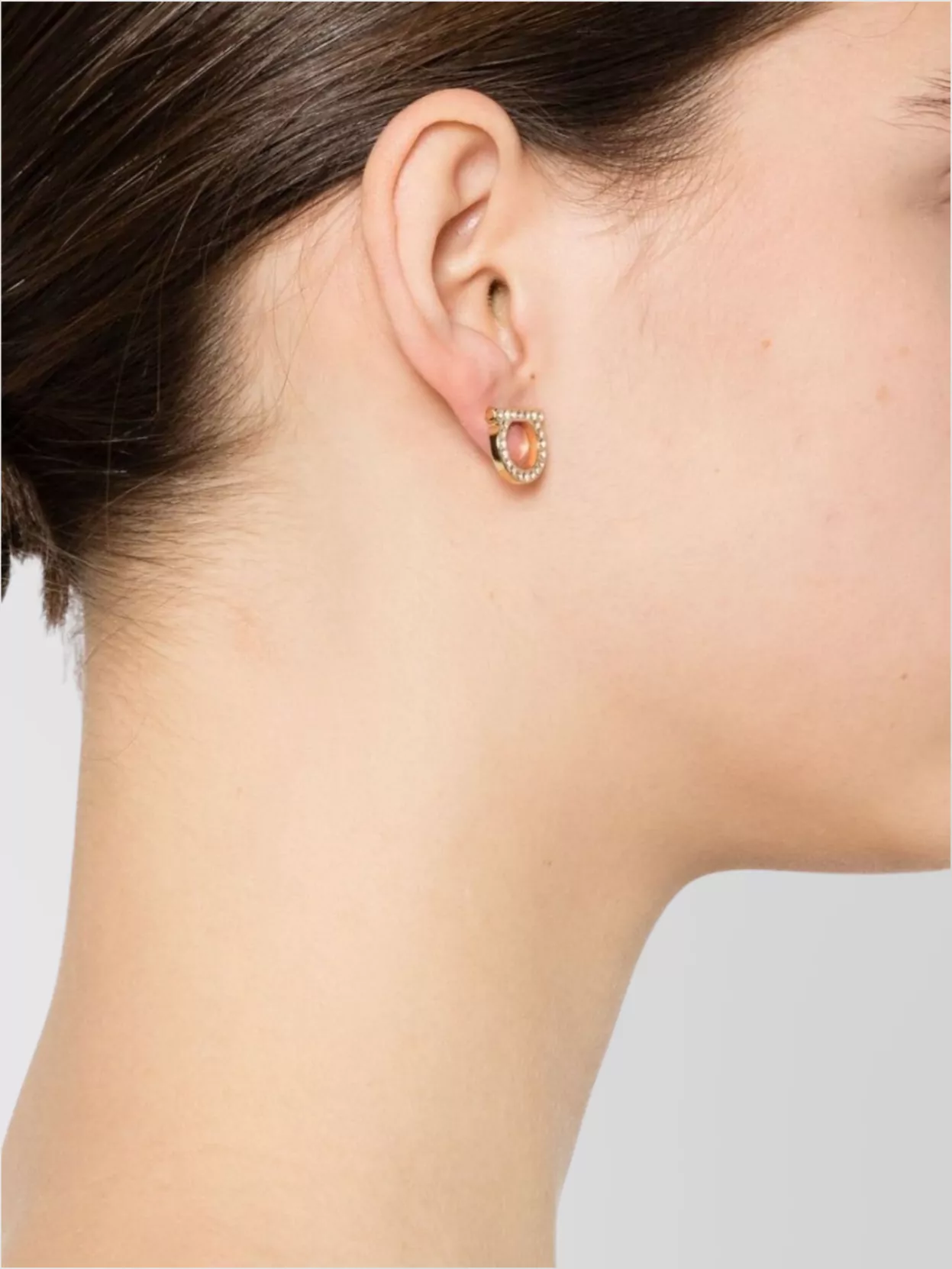 Ferragamo Crystal Circle Glass Earrings