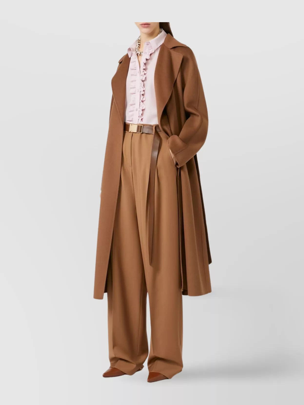 Max Mara Waist belted long length coat | The Fashion Square