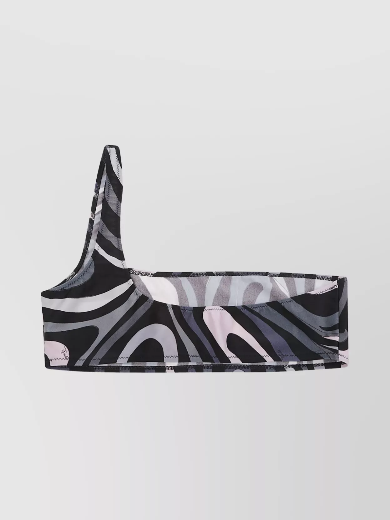 Pucci Asymmetrical One-shoulder Zebra Print Bra