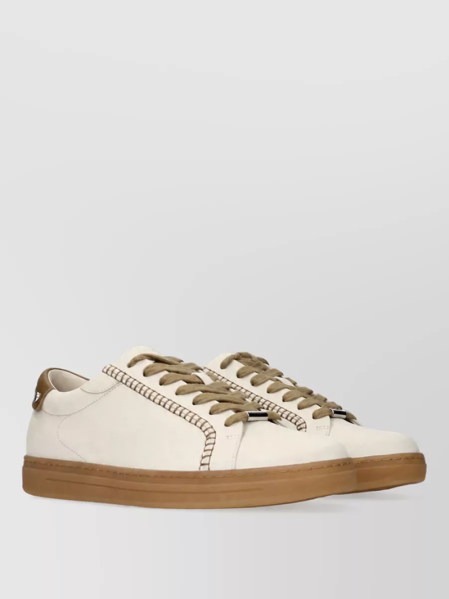 Jimmy Choo Suede Leather Lace-Up Sneakers
