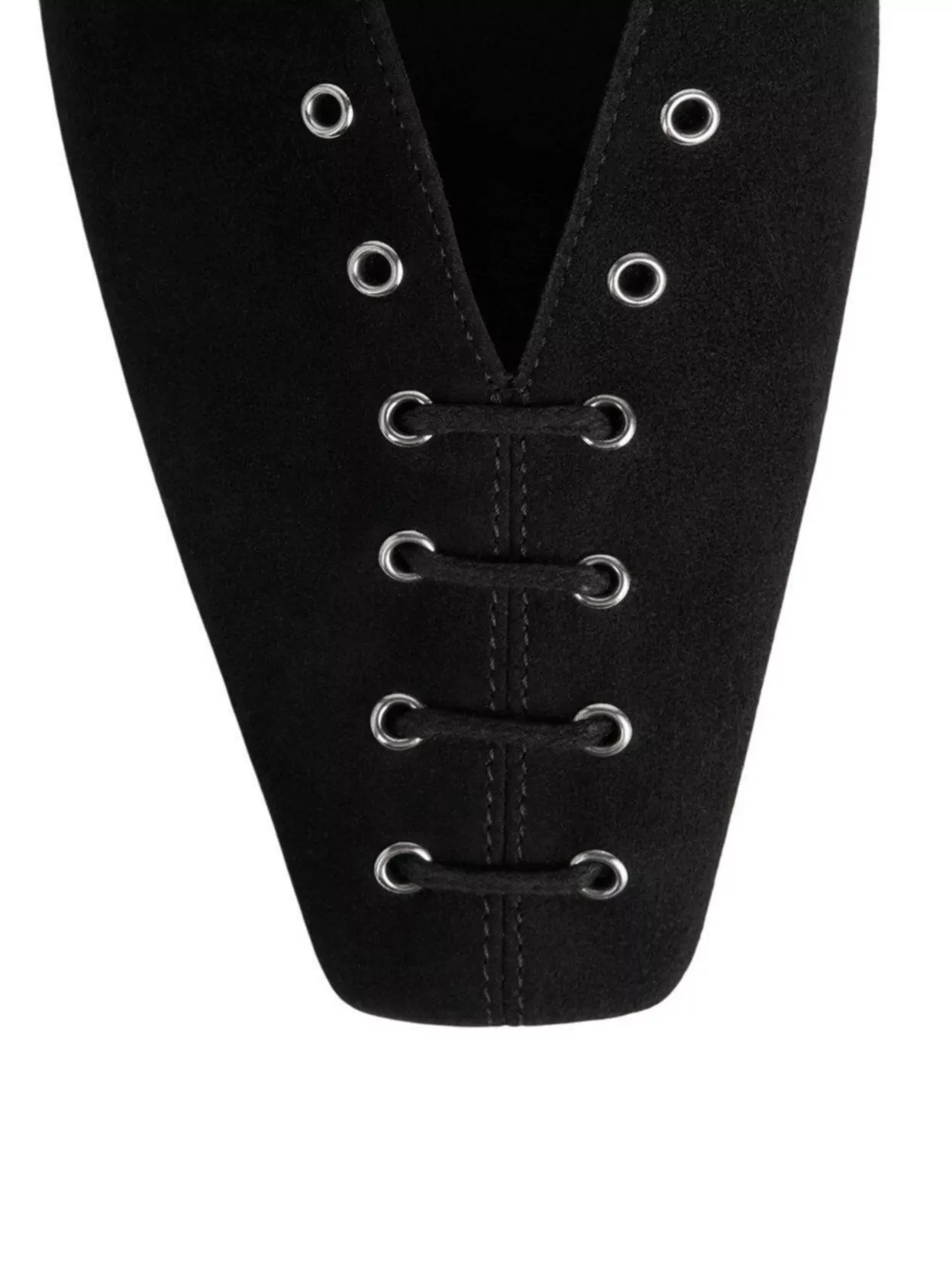 Totême Lace-up Eyelet-embellished Suede Ballet Flats