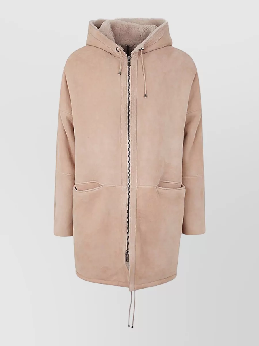 Giorgio Brato Leather hooded parka