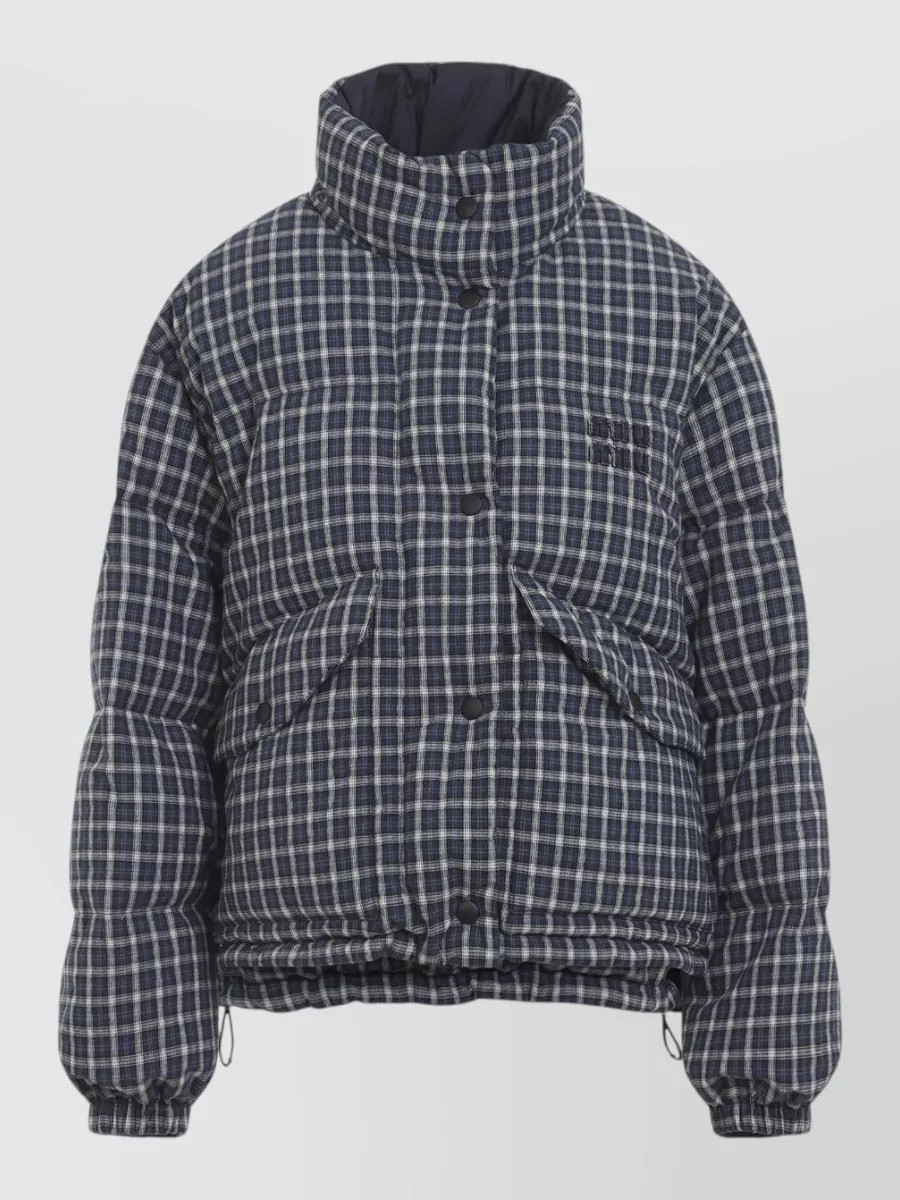 Miu Miu checked reversible down puffer jacket