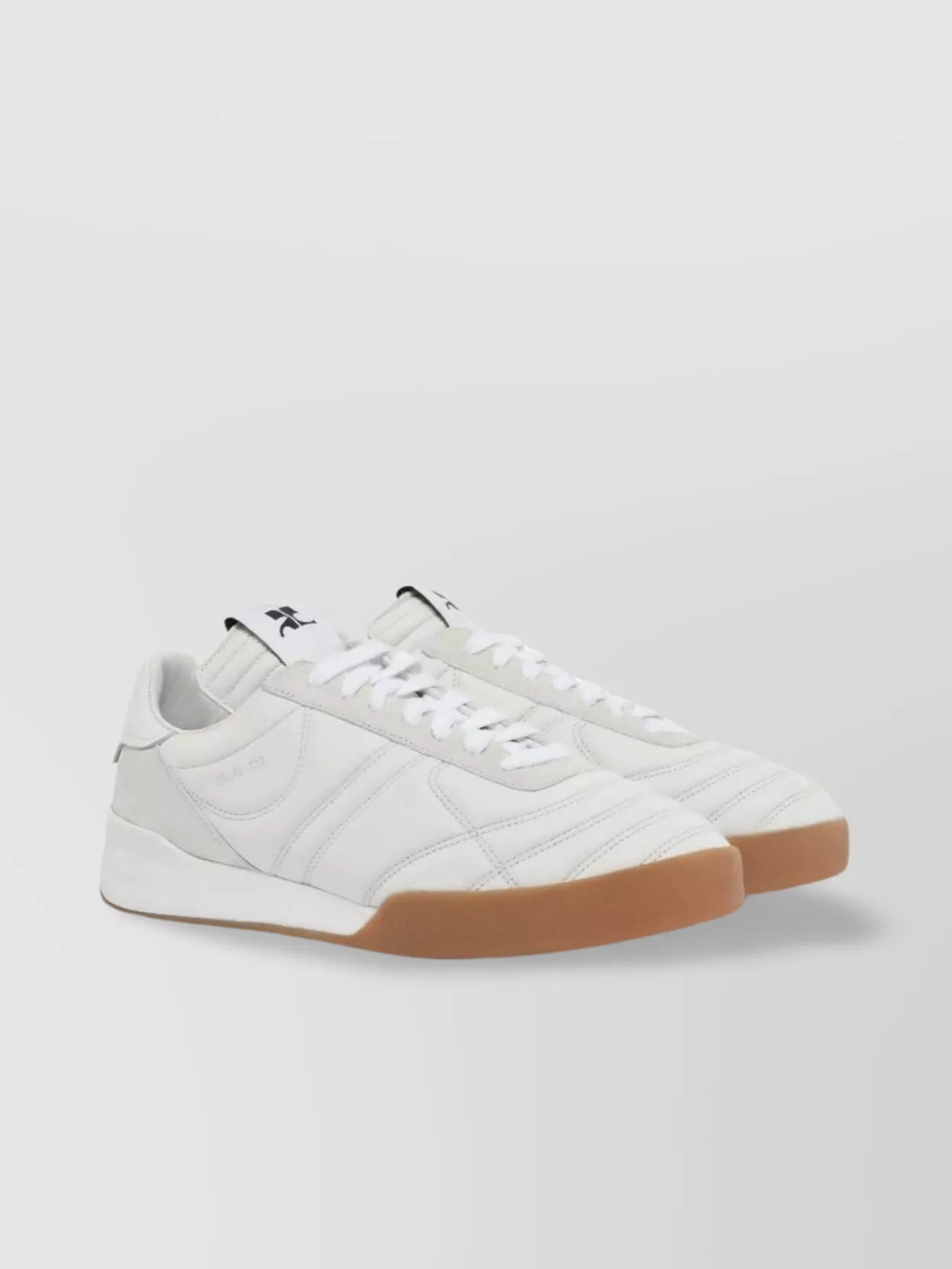 Shop Courrèges Low Top Leather Sneakers