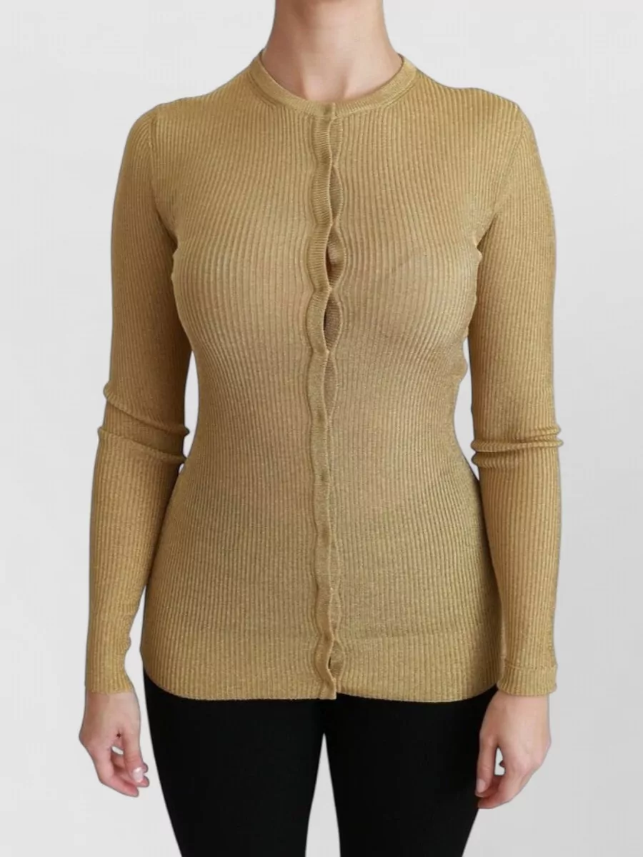 Dolce&Gabbana metallic ribbed slim-fit long-sleeve cardigan