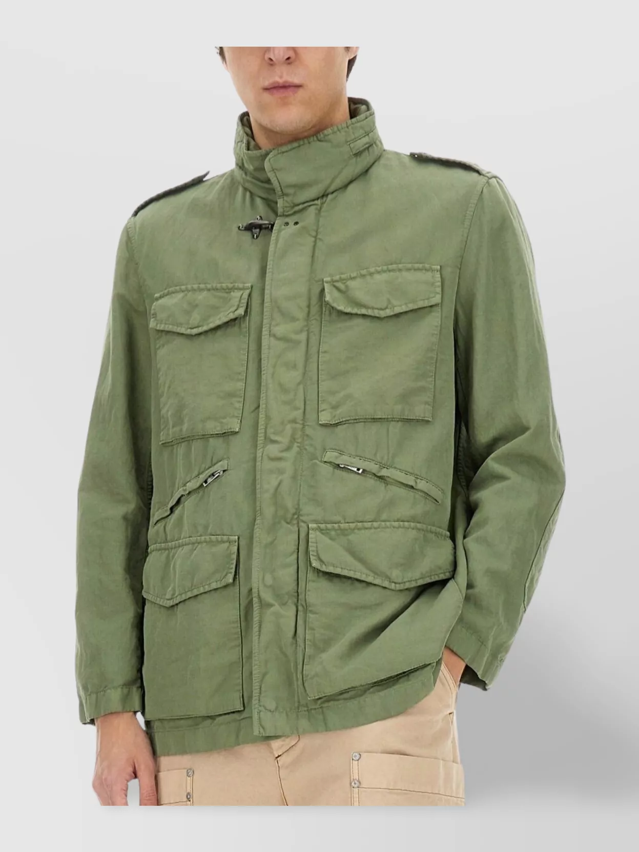 Fay High Collar Jacket Pockets
