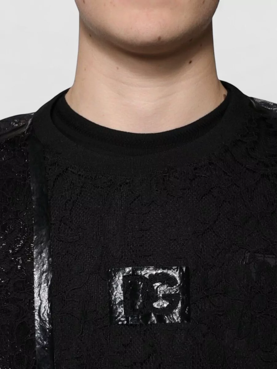 Dolce&Gabbana Floral Lace Crew Neck T-Shirt