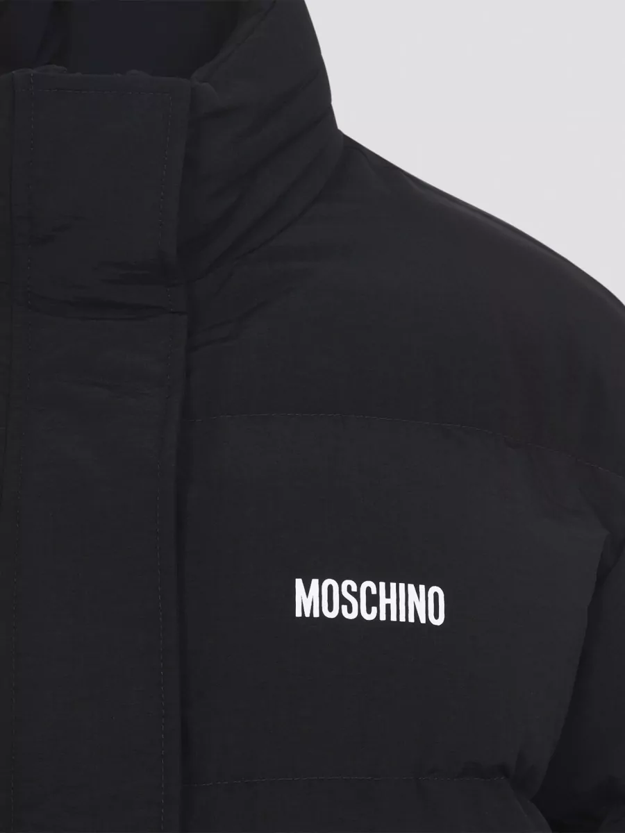 Moschino Down Cropped Logo-Print Puffer Jacket