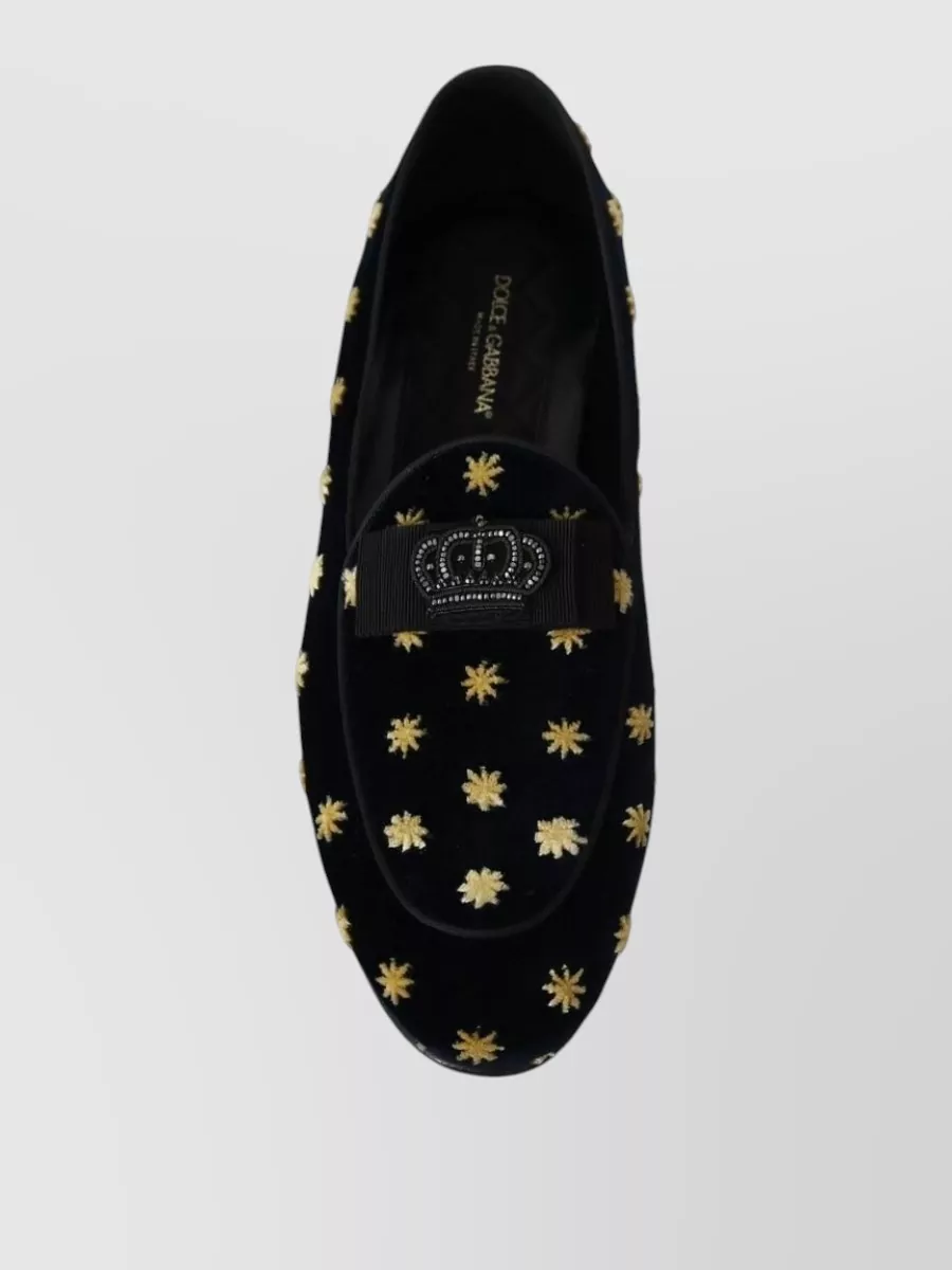 Dolce&Gabbana Velvet Embellished Slippers