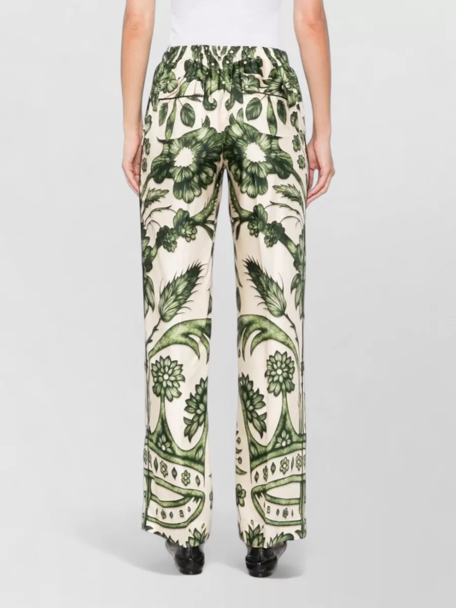 F.r.s For Restless Sleepers Silk Floral-Print High-Rise Wide-Leg Trousers