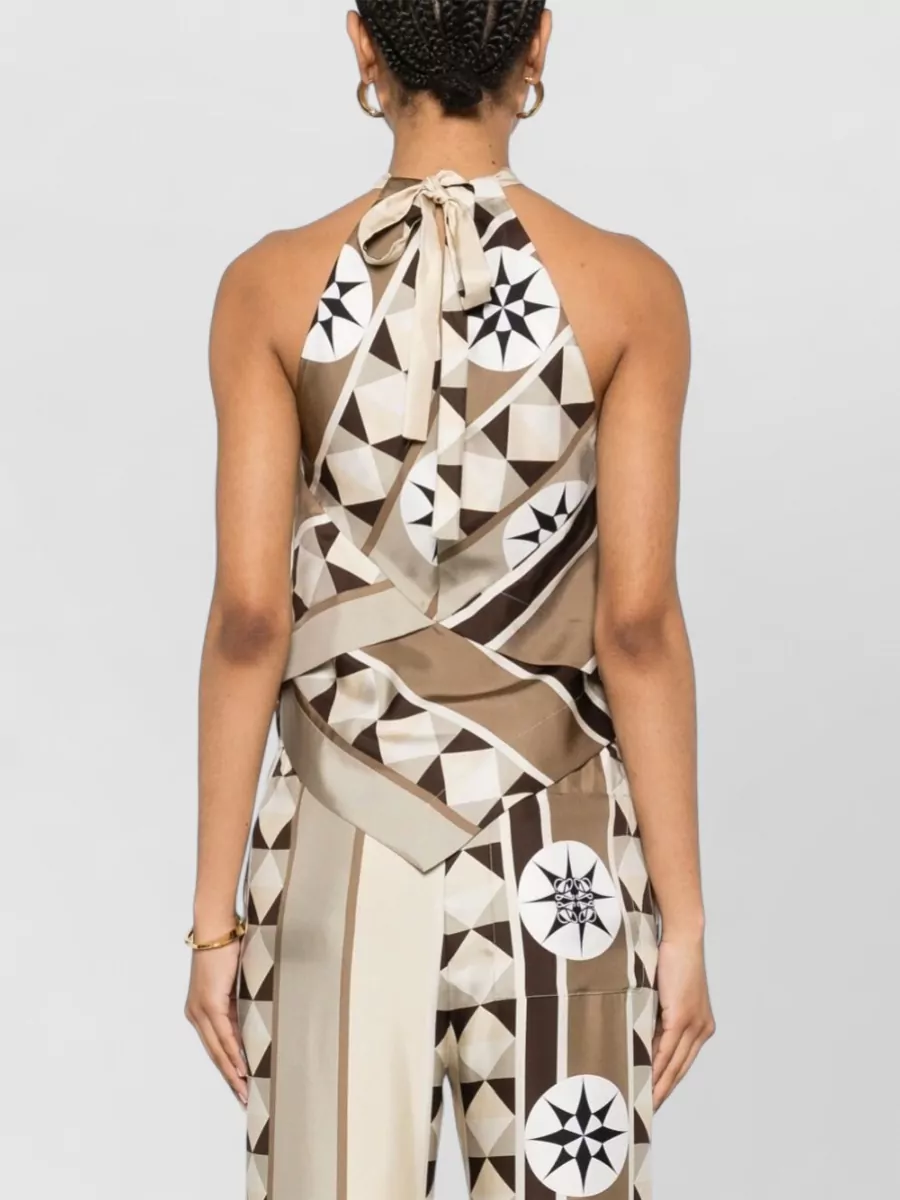 Loewe Paula's Ibiza Silk V-Neck Sleeveless Blouse