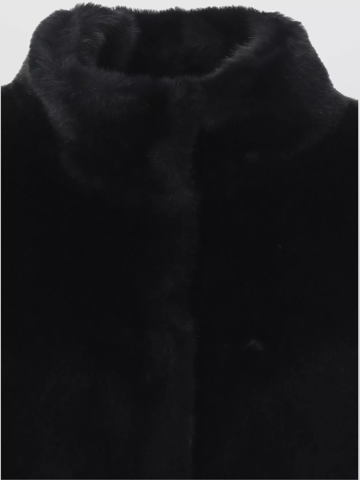 Herno Faux Fur High Neck Ribbed Sleeves Jacket