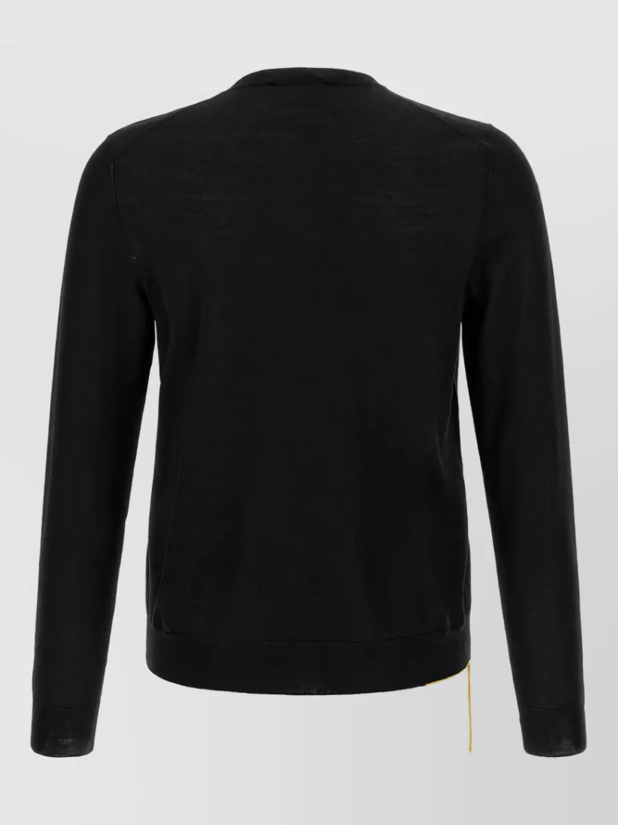 Fendi Virgin Wool Ribbed Crew Neck Sweater