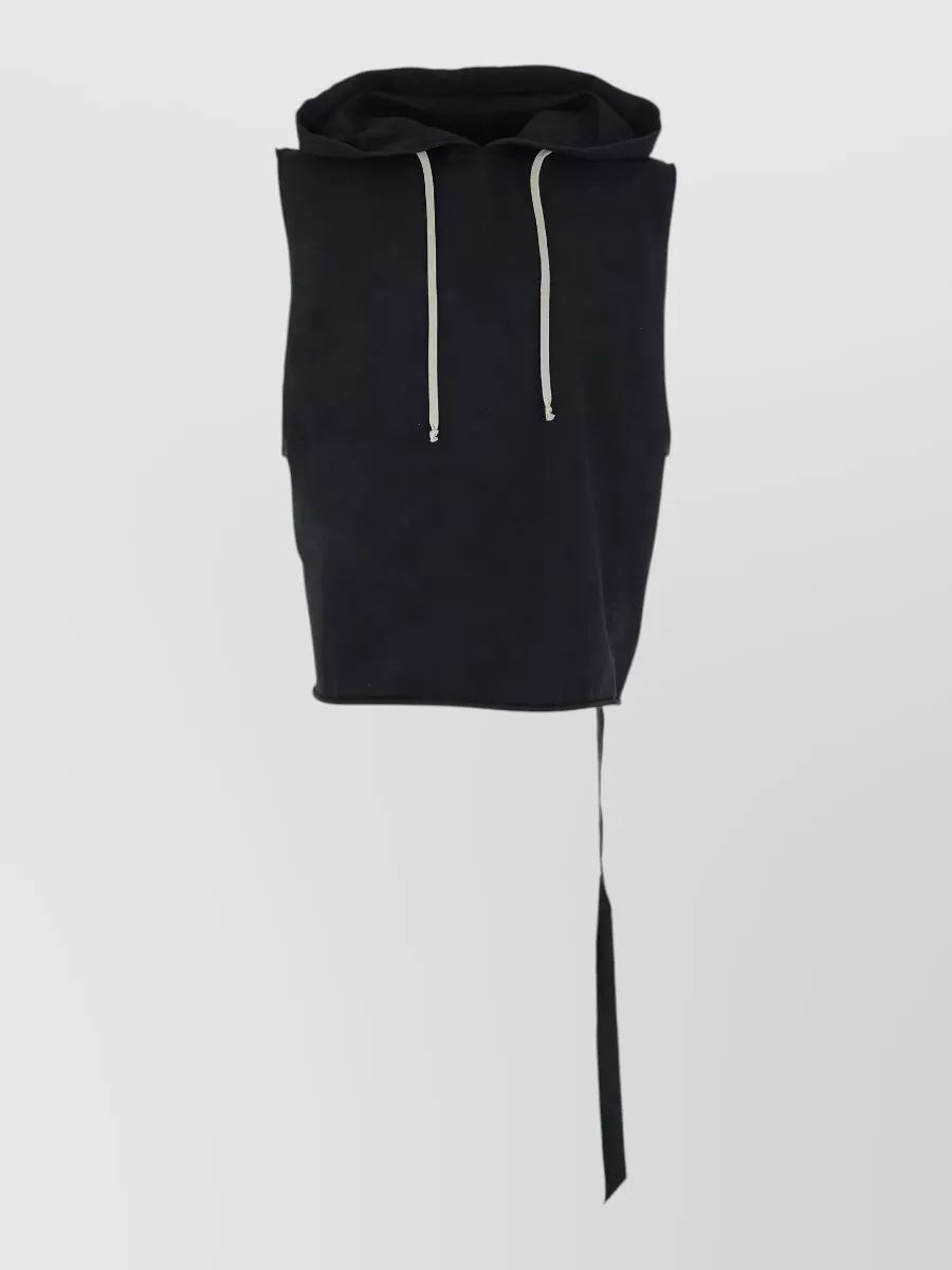 Rick Owens Drkshdw Cotton sleeveless hooded sweatshirt