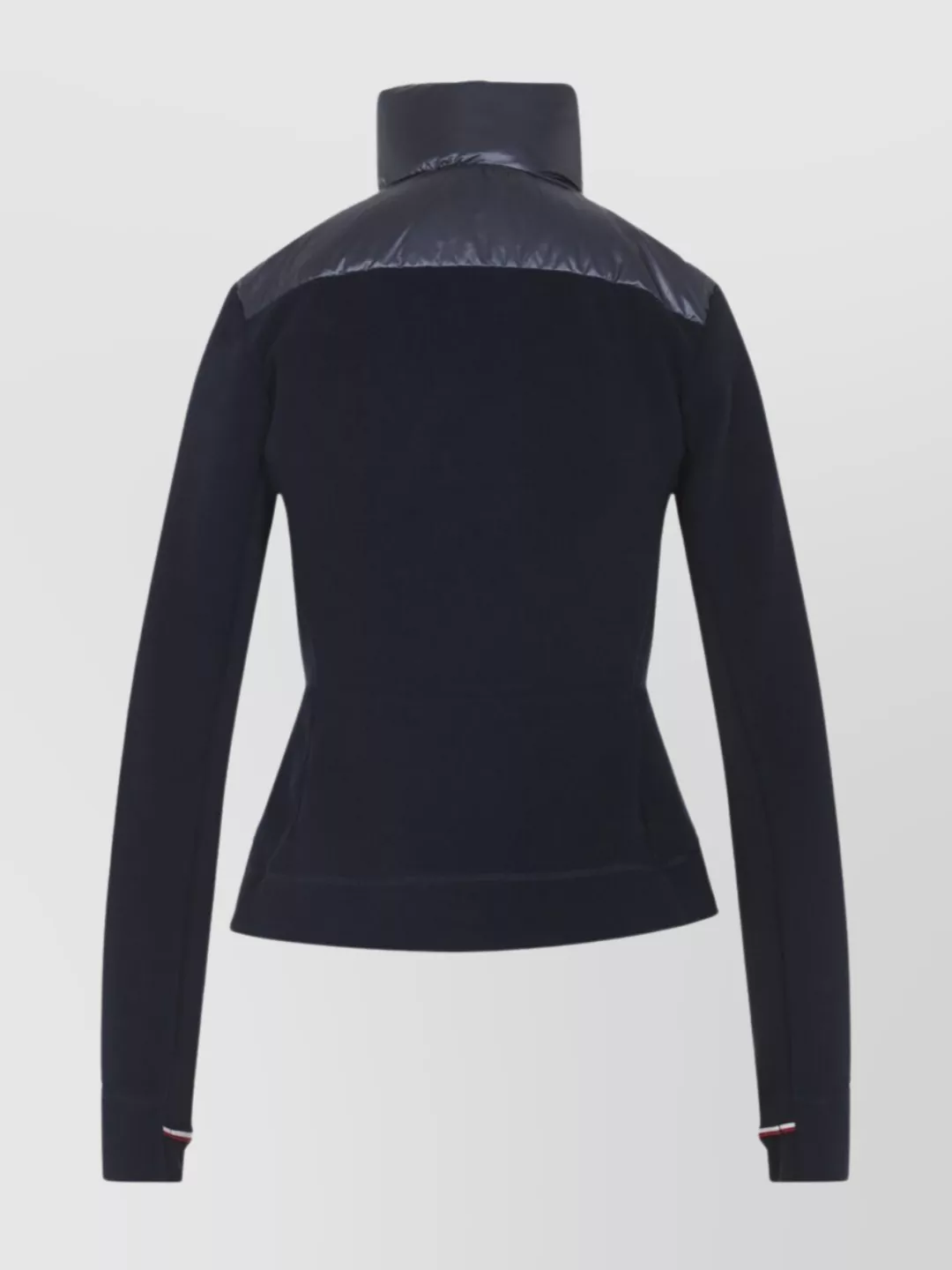 Moncler Quilted High Collar Long Sleeve Jacket In Black