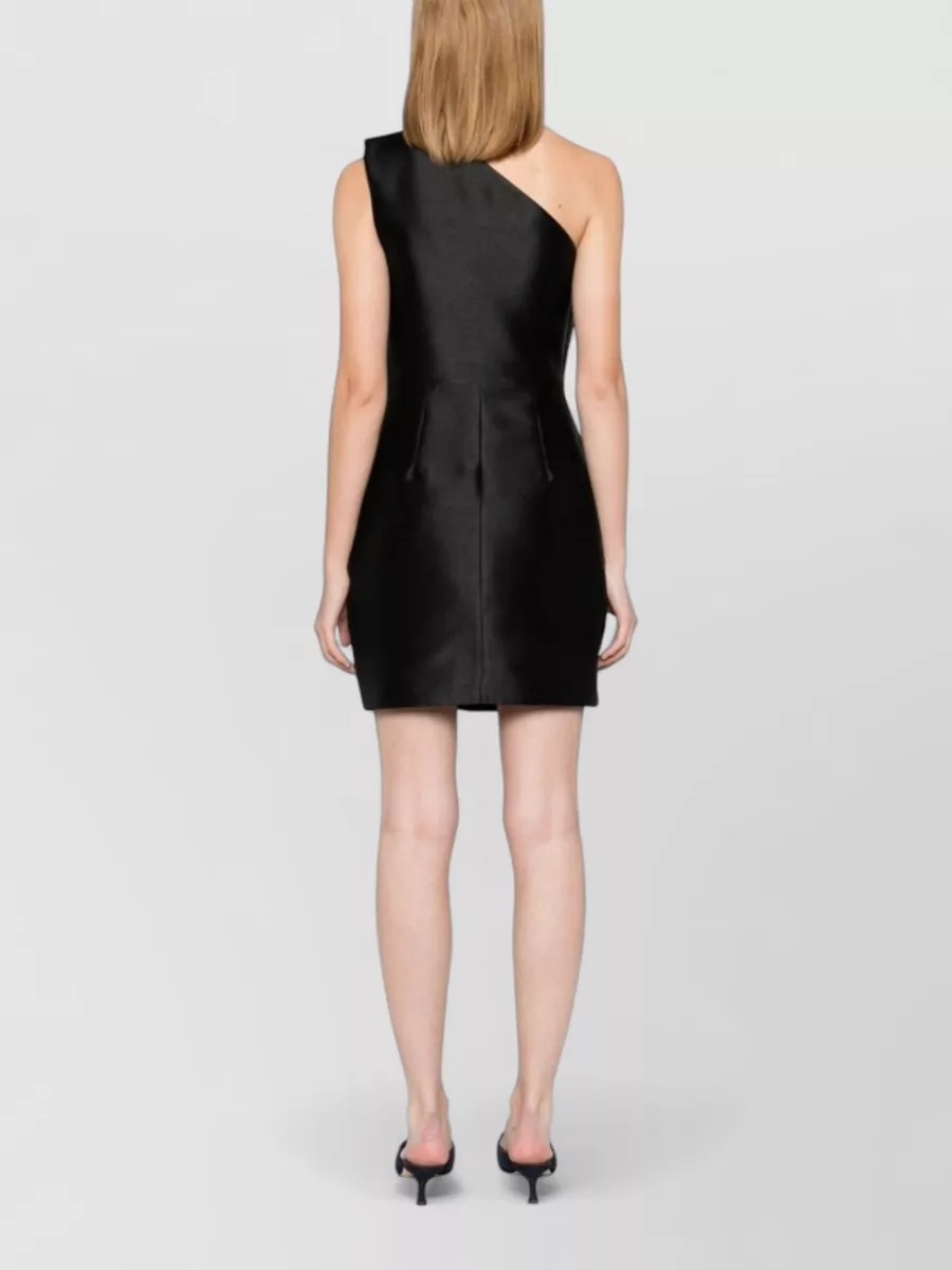 Solace London Draped One-Shoulder Sleeveless Mini Dress